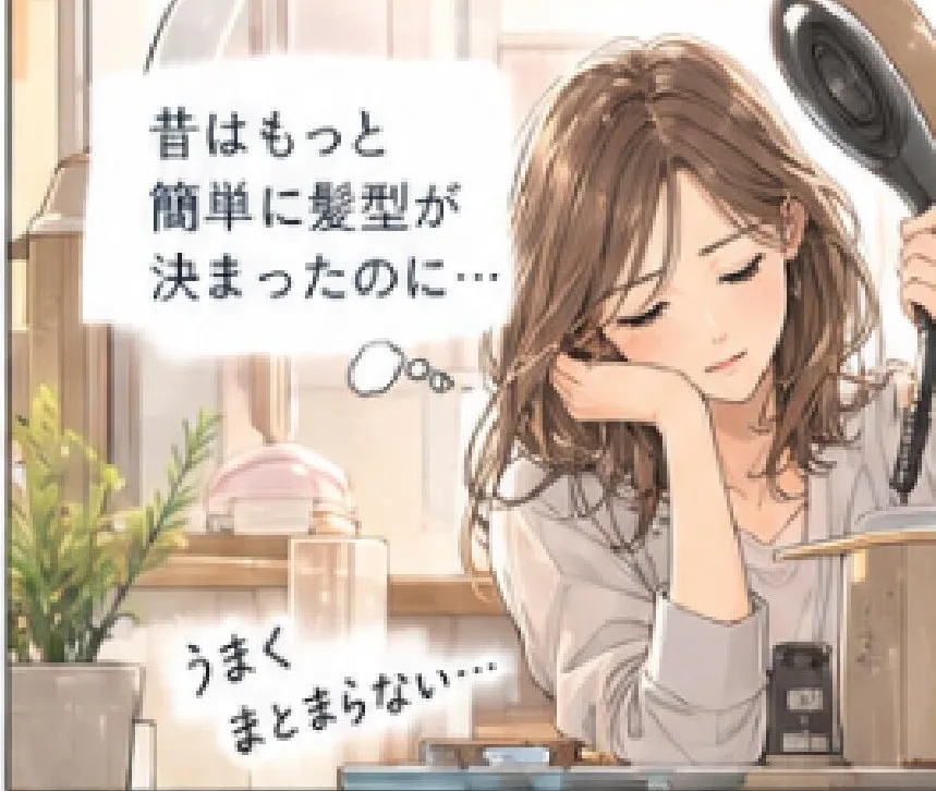 昔はもっと簡単に髪型が決まったのに… うまくまとまらない…